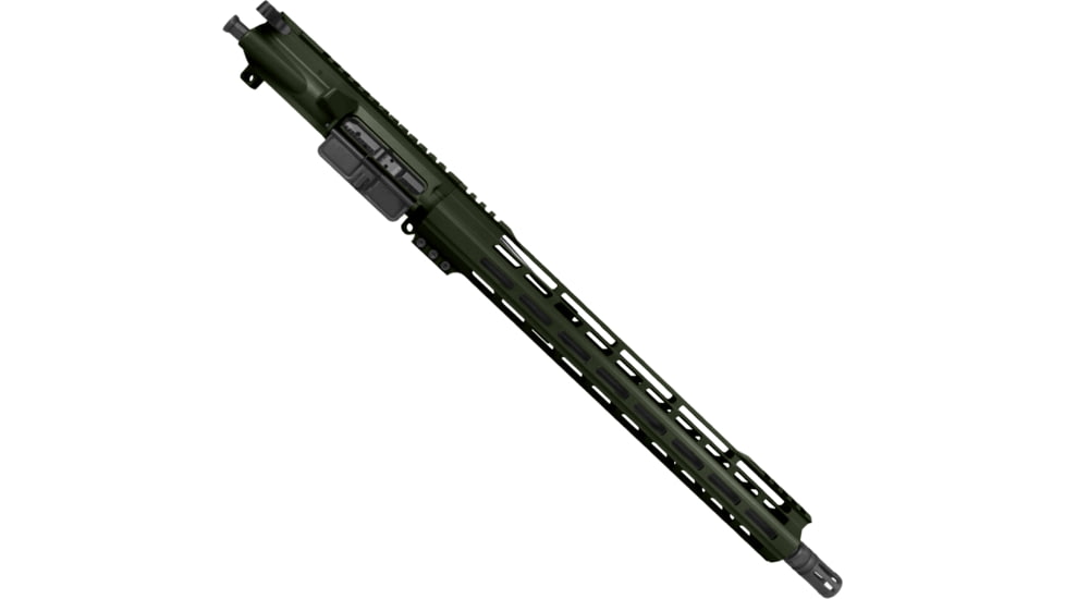 ABC RIFLE COMPANY AR-15 .223 5.56 Complete Build 16in Barrel 15in Lightweight Hybrid M-LOK Handguard Upper Receiver, 1-10 Twist, 1/2x28, A2 Style Muzzle Brake, Nitride, ODG, UA15-TCML15-ODG