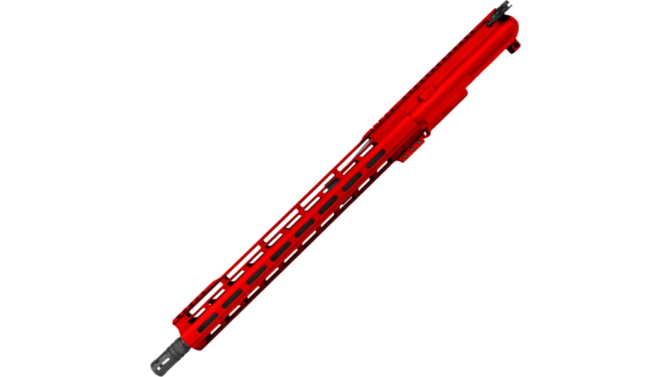 ABC RIFLE COMPANY AR-15 .223 5.56 Complete Build 16in Barrel 15in Lightweight Hybrid M-LOK Handguard Upper Receiver, 1-10 Twist, 1/2x28, A2 Style Muzzle Brake, Nitride, Red, UA15-TCML15-RD
