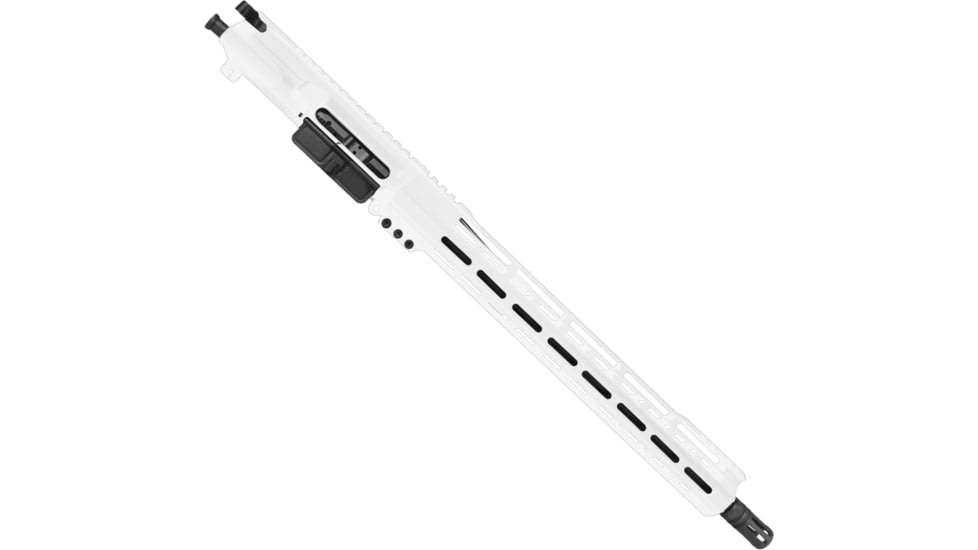 ABC RIFLE COMPANY AR-15 .223 5.56 Complete Build 16in Barrel 15in Lightweight Hybrid M-LOK Handguard Upper Receiver, 1-10 Twist, 1/2x28, A2 Style Muzzle Brake, Nitride, White, UA15-TCML15-STW