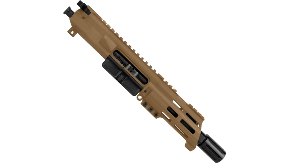 ABC RIFLE COMPANY AR-15 .223 Remington/5.56x45mm NATO Micro Pistol 5in Barrel Custom 5in Top Cut Custom M-LOK Handguard Complete Upper Receiver w/BCG And Charging Handle, Burnt Bronze, UA15B-BR5-TCML5-BB