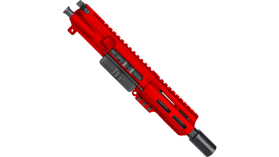 ABC RIFLE COMPANY AR-15 .223 Remington/5.56x45mm NATO Micro Pistol 5in Barrel M-LOK Handguard Upper Receiver w/BCG And Charging Handle, Red, UA15-BR5-ML4D-RD