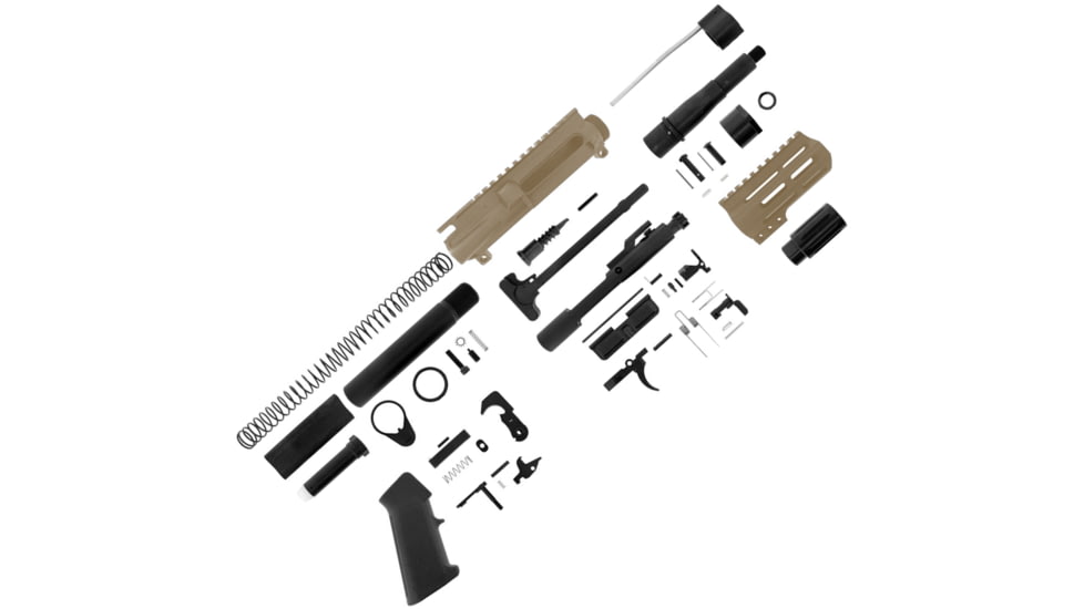 ABC RIFLE COMPANY AR-15 .300 AAC Blackout Micro Pistol Build 5in Barrel 4in M-LOK Handguard Upper Receiver, Flat Dark Earth, ARPK300-ML4-FDE
