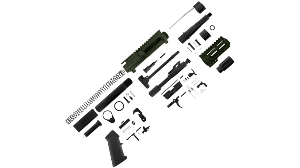 ABC RIFLE COMPANY AR-15 .300 AAC Blackout Micro Pistol Build 5in Barrel 4in M-LOK Handguard Upper Receiver, Olive Drab Green, ARPK300-ML4-ODG
