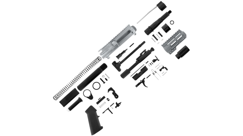 ABC RIFLE COMPANY AR-15 .300 AAC Blackout Micro Pistol Build 5in Barrel 4in M-LOK Handguard Upper Receiver, Tungsten, ARPK300-ML4-TNG