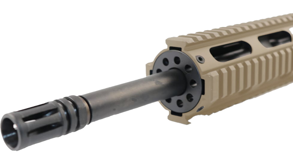 ABC RIFLE COMPANY AR-15 5.56x45mm NATO 16in Barrel 12in Quad Rail Upper Receiver, 1-8 Twist, 1/2x28, A2 Style Muzzle Brake, Nitride, Cerakote Flat Dark Earth, UPPER15-QR12-CFDE