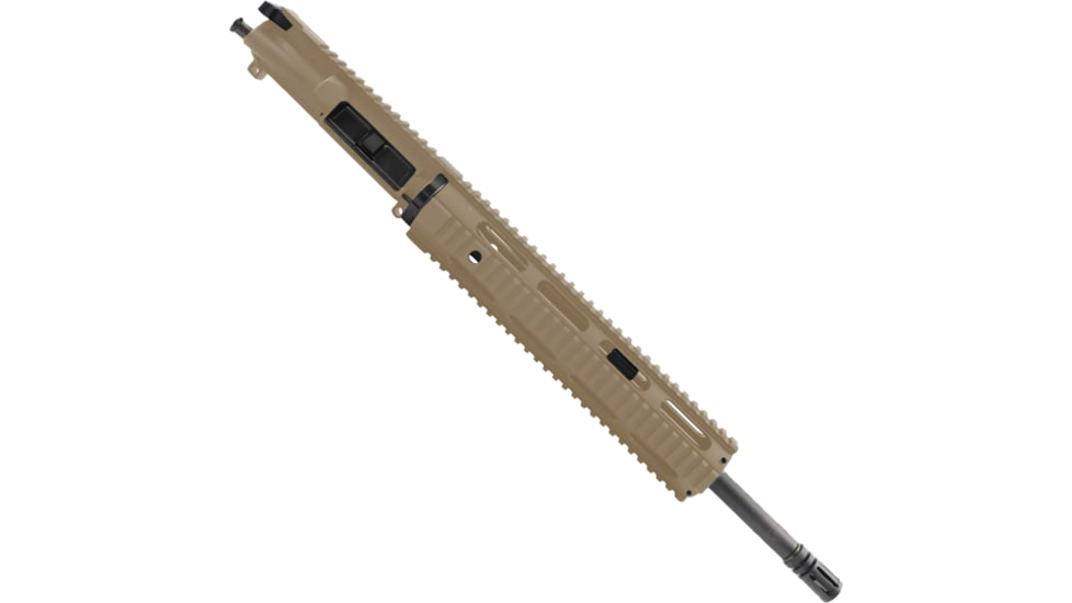ABC RIFLE COMPANY AR-15 5.56x45mm NATO 16in Barrel 12in Quad Rail Upper Receiver, 1-8 Twist, 1/2x28, A2 Style Muzzle Brake, Nitride, Cerakote Flat Dark Earth, UPPER15-QR12-CFDE