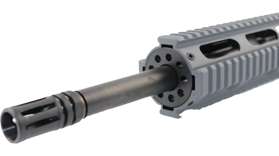 ABC RIFLE COMPANY AR-15 5.56x45mm NATO 16in Barrel 12in Quad Rail Upper Receiver, 1-8 Twist, 1/2x28, A2 Style Muzzle Brake, Nitride, Cerakote Sniper Grey, UPPER15-QR12-CSG