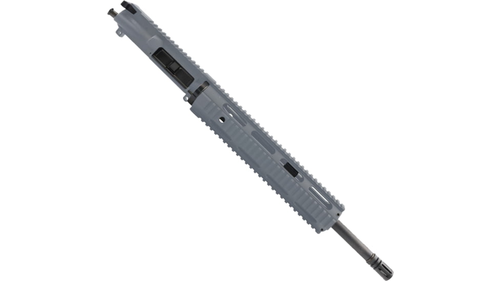 ABC RIFLE COMPANY AR-15 5.56x45mm NATO 16in Barrel 12in Quad Rail Upper Receiver, 1-8 Twist, 1/2x28, A2 Style Muzzle Brake, Nitride, Cerakote Sniper Grey, UPPER15-QR12-CSG