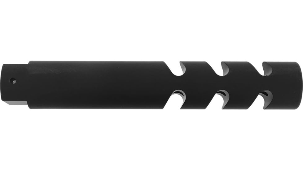 ABC RIFLE COMPANY AR-15 6in Custom Ported Barrel Extender Muzzle Brake, 1/2x28, Matte, Black, MB15-3CUT