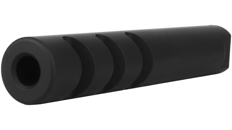 ABC RIFLE COMPANY AR-15 6in Custom Ported Barrel Extender Muzzle Brake, 1/2x28, Matte, Black, MB15-3CUT