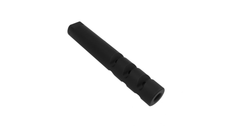 ABC RIFLE COMPANY AR-15 6in Custom Ported Barrel Extender Muzzle Brake, 1/2x28, Matte, Black, MB15-3CUT
