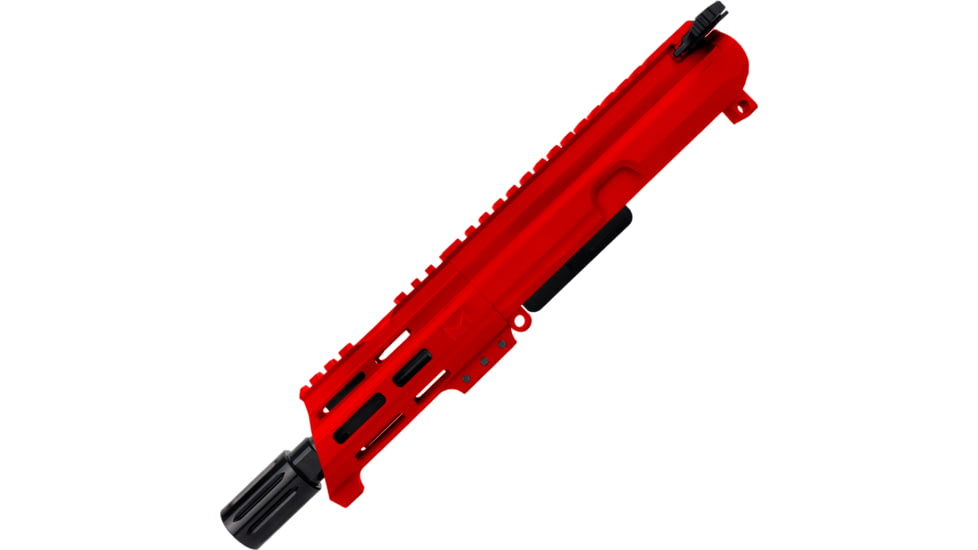 ABC RIFLE COMPANY AR-15 7.62x39mm 5in Barrel Custom 5in Top Cut Custom M-LOK Handguard Complete Micro Pistol Upper Receiver w/BCG And Charging Handle, Red, UA762B-BR5-TCML5-RD