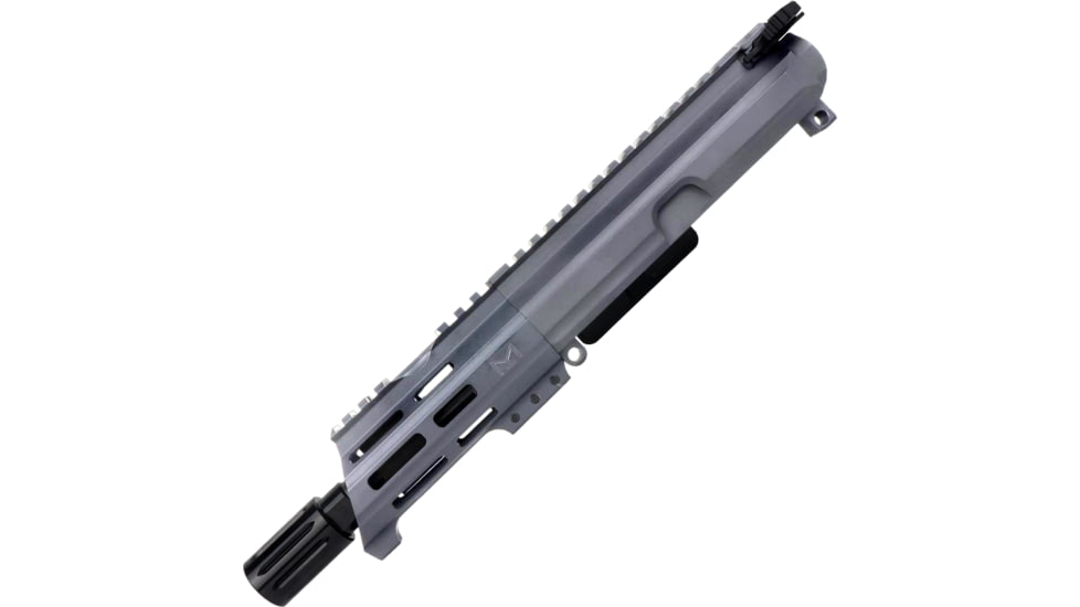ABC RIFLE COMPANY AR-15 7.62x39mm 5in Barrel Custom 5in Top Cut Custom M-LOK Handguard Complete Micro Pistol Upper Receiver w/BCG And Charging Handle, Tungsten, UA762B-BR5-TCML5-TNG