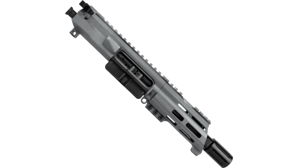 ABC RIFLE COMPANY AR-15 7.62x39mm 5in Barrel Custom 5in Top Cut Custom M-LOK Handguard Complete Micro Pistol Upper Receiver w/BCG And Charging Handle, Tungsten, UA762B-BR5-TCML5-TNG