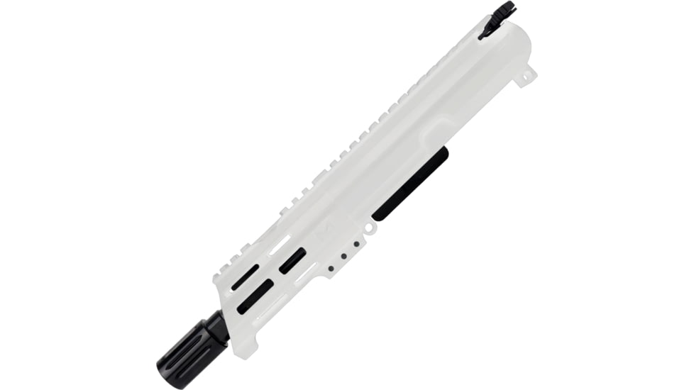 ABC RIFLE COMPANY AR-15 7.62x39mm 5in Barrel Custom 5in Top Cut Custom M-LOK Handguard Complete Micro Pistol Upper Receiver w/BCG And Charging Handle, White, UA762B-BR5-TCML5-STW