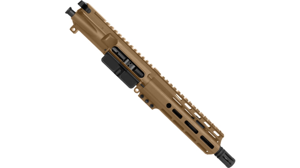 ABC RIFLE COMPANY AR-15 7.62x39mm M-LOK Handguard Complete Pistol Upper Receiver w/BCG And Charging Handle, 1-10 Twist, 5/8x24, A2 Style Muzzle Brake, Nitride, Bronze, UA762-BR7.5-ML7D-BB