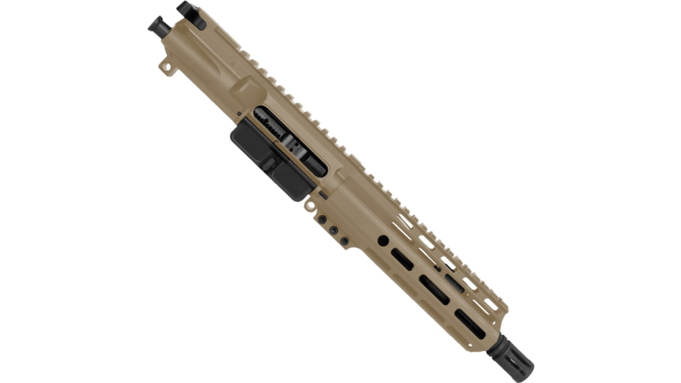 ABC RIFLE COMPANY AR-15 7.62x39mm M-LOK Handguard Complete Pistol Upper Receiver w/BCG And Charging Handle, 1-10 Twist, 5/8x24, A2 Style Muzzle Brake, Nitride, Flat Dark Earth, UA762-BR7.5-ML7D-FDE