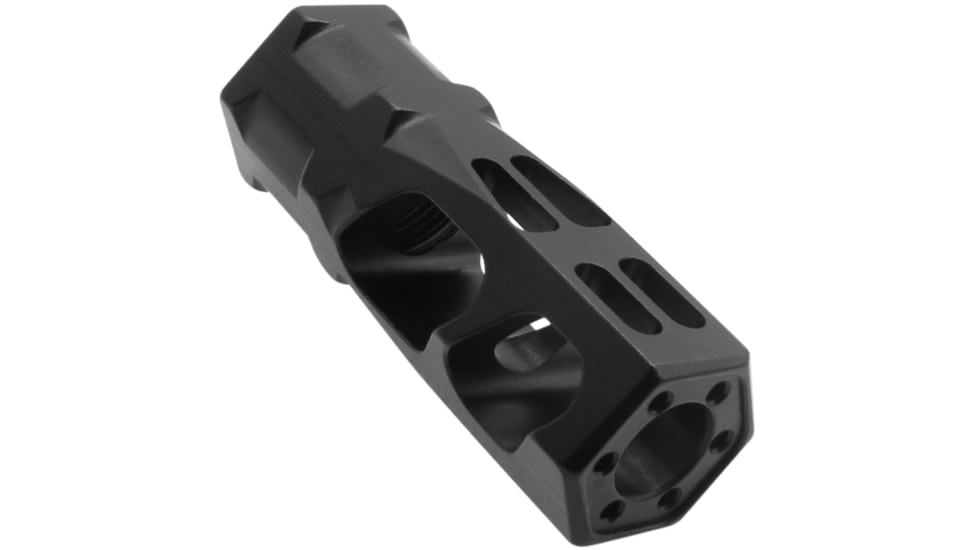 ABC RIFLE COMPANY AR-15 Hexagon Style Recoil Compensating Muzzle Brake, .223 Remington/5.56x45mm NATO, 1/2x28, Black, MB15-HX