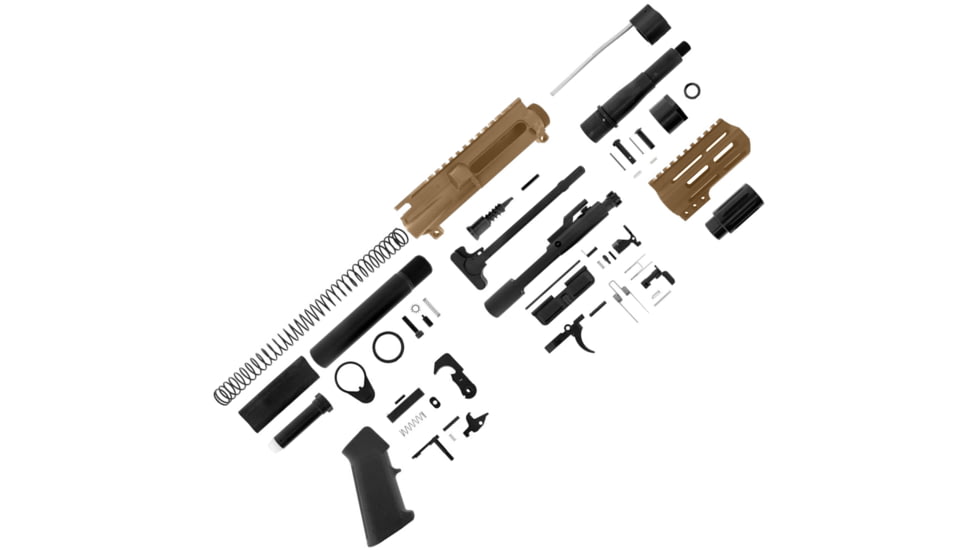 ABC RIFLE COMPANY AR-15 Micro Pistol Build 5.56x45mm NATO 5in Barrel 4in M-LOK Handguard Upper Receiver, Bronze, ARPK15-ML4-BB