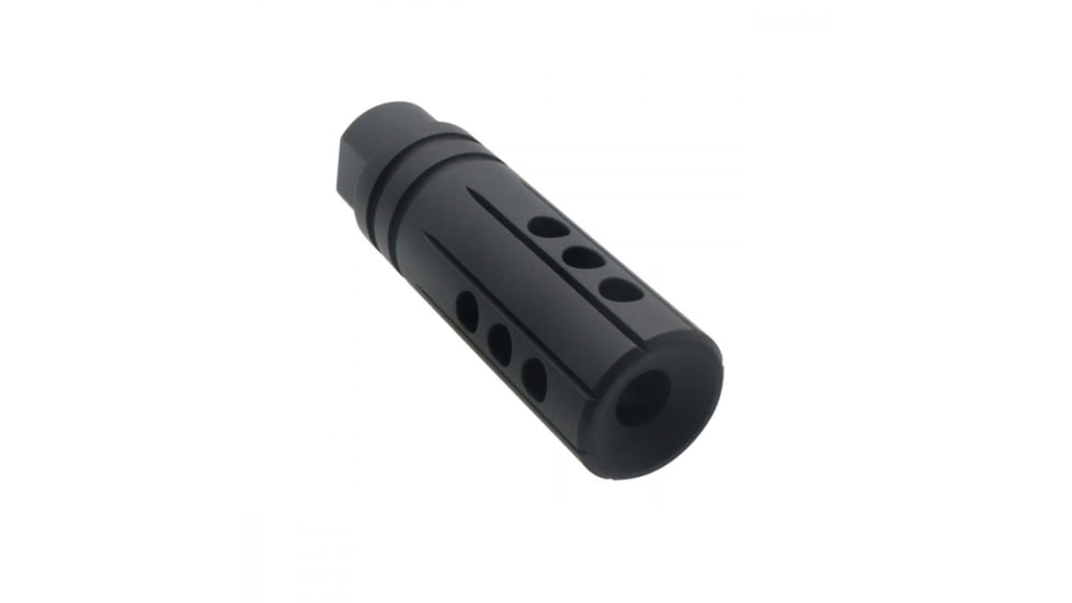 ABC RIFLE COMPANY AR-15 Ported Linear Compensator 3in Aluminum Muzzle Brake, .223 Remington/5.56x45mm NATO, 1/2x28, Anodized, Black, MB15-FSP
