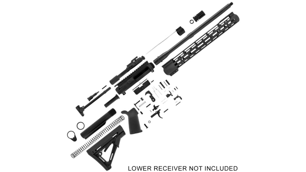 ABC RIFLE COMPANY AR-15 Rifle Build .223/5.56x45mm NATO 16in Barrel 15in M-LOK Handguard Upper Receiver Parts, 1/2x28,, Black, ARK15-TCML15-CTR