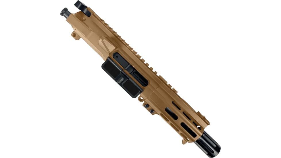 ABC RIFLE COMPANY AR .40 S&amp;W Billet Pistol 4in Barrel Custom M-LOK Handguard Complete Upper Receiver w/BCG And Charging Handle, Bronze, UA40B-MLHSTP4-BB