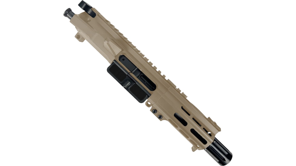 ABC RIFLE COMPANY AR .40 S&amp;W Billet Pistol 4in Barrel Custom M-LOK Handguard Complete Upper Receiver w/BCG And Charging Handle, Flat Dark Earth, UA40B-MLHSTP4-FDE