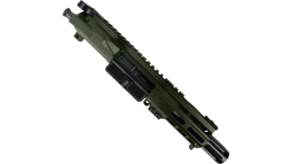 ABC RIFLE COMPANY AR .40 S&amp;W Billet Pistol 4in Barrel Custom M-LOK Handguard Complete Upper Receiver w/BCG And Charging Handle, Olive Drab Green, UA40B-MLHSTP4-ODG