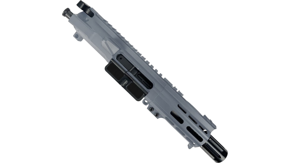 ABC RIFLE COMPANY AR .40 S&amp;W Billet Pistol 4in Barrel Custom M-LOK Handguard Complete Upper Receiver w/BCG And Charging Handle, Sniper Grey, UA40B-MLHSTP4-SG