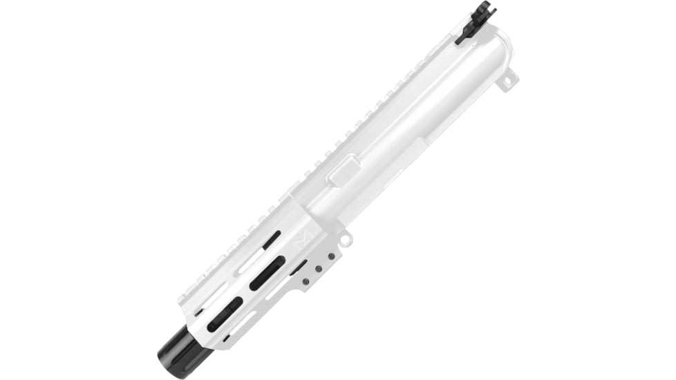ABC RIFLE COMPANY AR .40 S&amp;W Pistol 4in Barrel M-LOK Handguard Complete Upper Receiver w/BCG And Charging Handle, White, UA40-BR4-ML4-STW