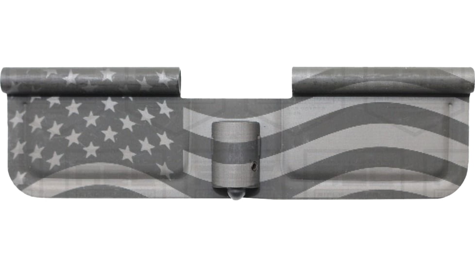 ABC RIFLE COMPANY AR15 USA Flag Engraved Ejection Port Cover Assembly, Black, EPC15-F
