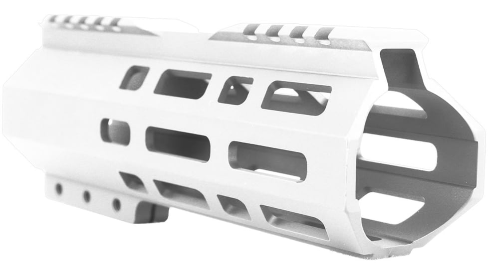 ABC RIFLE COMPANY Custom Hybrid Top Cut D-Front AR-10/DPMS LR-308 M-LOK Handguard, 7in, White, HG10-CM-TCML7D-STW