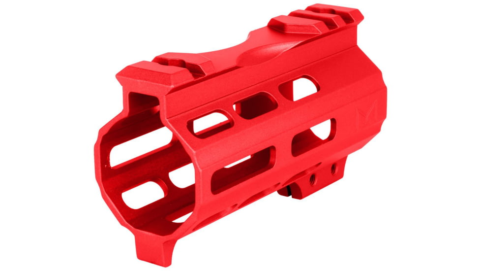 ABC RIFLE COMPANY Super Slim Free Float AR-15 M-LOK Handguard w/Handstop, 4in, Red, HG15-CM-ML4HSTP-RD