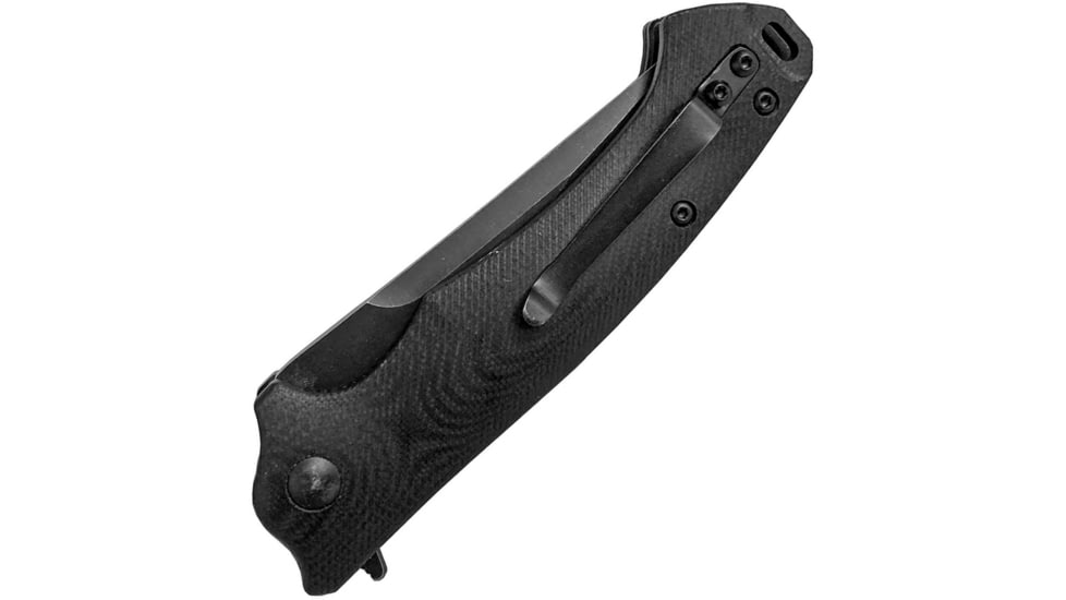 ABKT Tac Night Stalker Linerlock, 4.5in Closed, 3.5in Black Stonewash D2 Tool Steel Blade, Black G10 Handle, AB007B