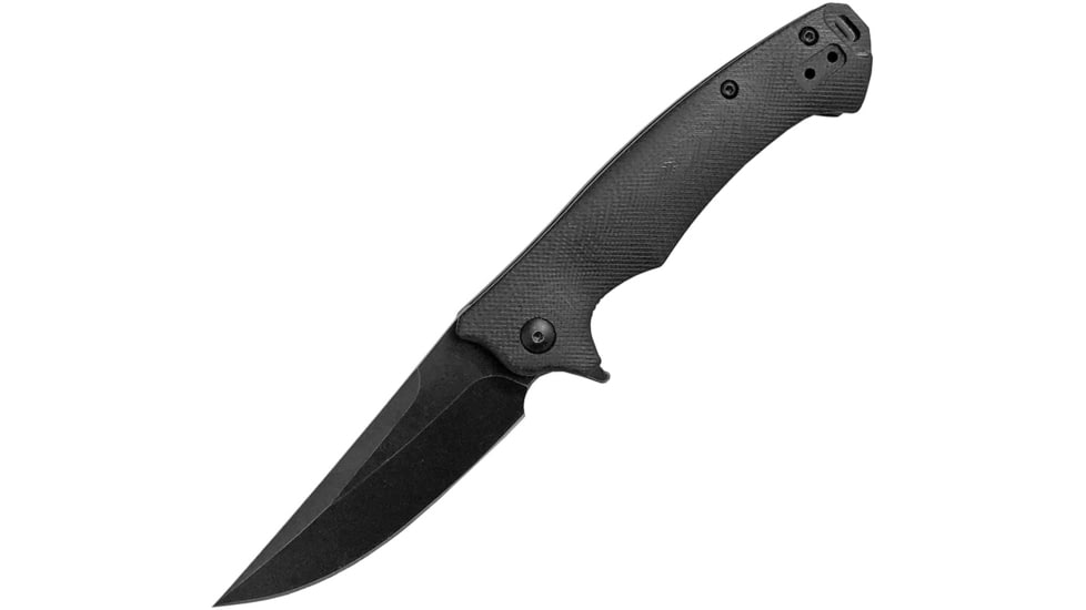 ABKT Tac Night Stalker Linerlock, 4.5in Closed, 3.5in Black Stonewash D2 Tool Steel Blade, Black G10 Handle, AB007B