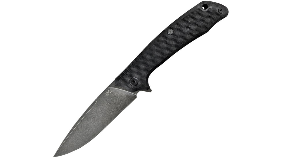 ABKT Tac Predator Linerlock Folding Knife, 4.75in Closed, 3.75in Black Stonewash D2 Tool Steel Drop Point, Black G10 Handle, Pocket Clip, AB026B