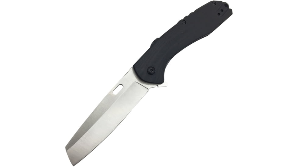 ABKT Tac Warthog Linerlock, 4.5in Closed, 3.25in Satin D2 Tool Steel Wharncliffe Blade, Black Micarta Handle, Thumb Pull, Pocket Clip, Black, AB046