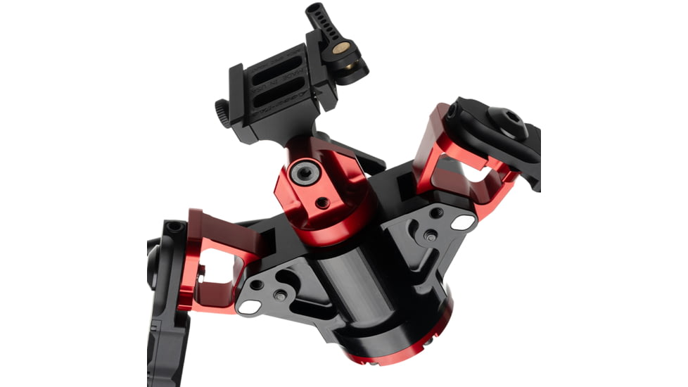 ACCU-TAC Hyba-500 Hydro Bipod, Arca Spec Qr, Cants, Remote Vert Adjust, Black/Red, Large, HYBA-0500