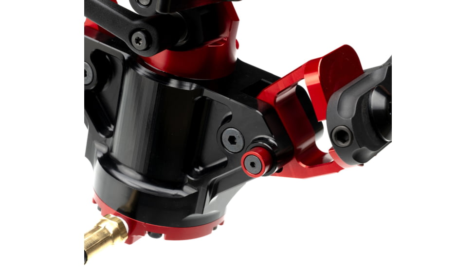 ACCU-TAC Hyba-500 Hydro Bipod, Arca Spec Qr, Cants, Remote Vert Adjust, Black/Red, Large, HYBA-0500