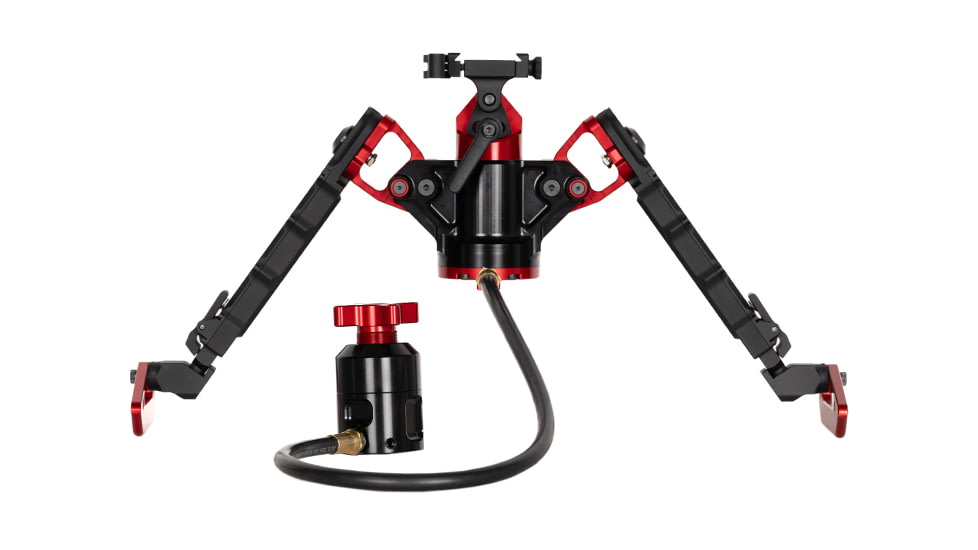 ACCU-TAC Hyba-500 Hydro Bipod, Arca Spec Qr, Cants, Remote Vert Adjust, Black/Red, Large, HYBA-0500