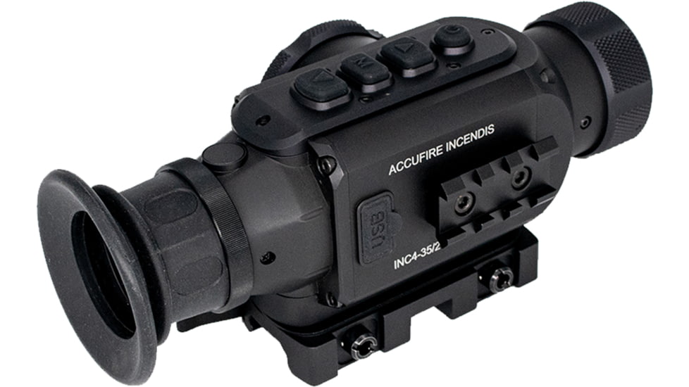 Accufire Technology Incendis Clip-On 1 - 4x 30mm Thermal Imaging Rifle Scopes, 60 NTSC, Black, ACC-INC3-2020G1