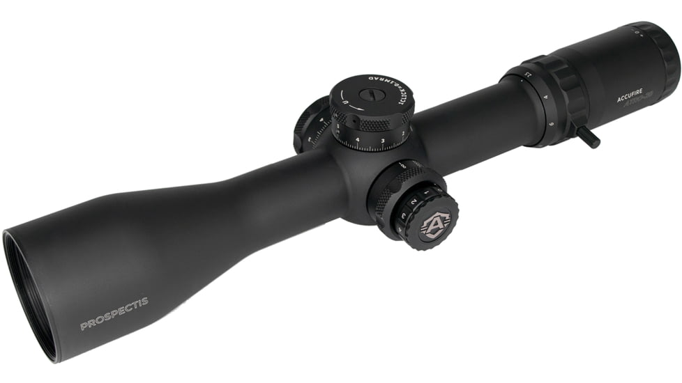 Accufire Technology Prospectis ATRO-20 Rifle Scope, 2.5-20x50mm, 34mm Tube, First Focal Plane, Mil-Comp Reticle, Black, ACC-PT20-2020G1