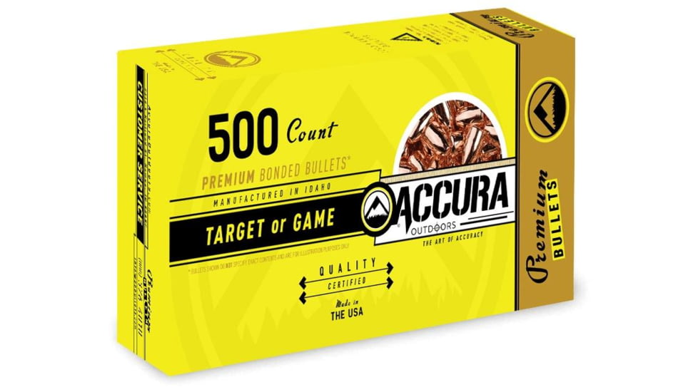 Accura Bullets Premium Powerbond Bullets .40 cal .400in 165 gr FP 500/ct, 40165FP