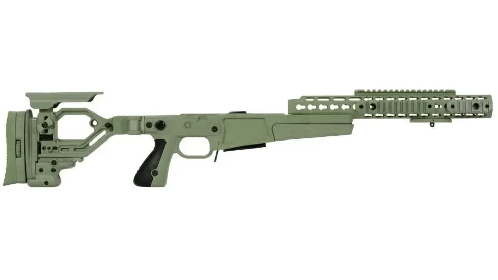 Accuracy International AX AICS Remington 700 Stage 2 Folding Stock w/ Adjustable Cheek Piece, .308 Winchester, Short Action, 13 in Tube Length, Green, 26712GR-13