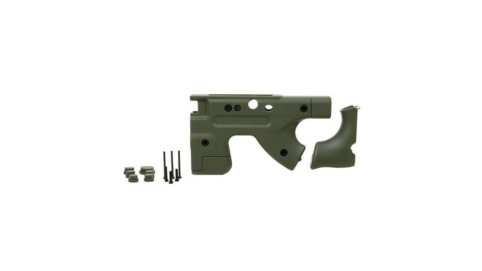Accuracy International THUMBHOLE GRIP UPGRADE KIT, FIXED, thumbhole backstrap, and rear end mouldings plus screws to fit NEW style stocksides only, Green, 26722GR