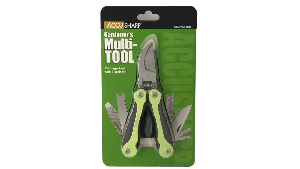 AccuSharp 084C Gardeners Multi-Tool Black/Green Folding Plain
