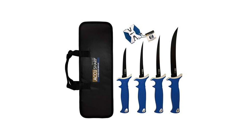 Accusharp 6-piece Fillet Knife Kit W/sharpener &amp; Zip Case