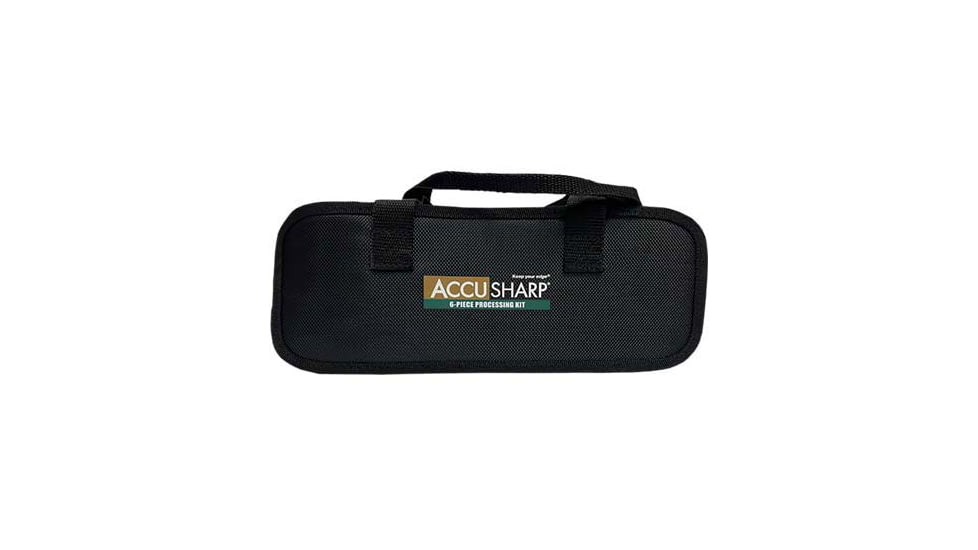 AccuSharp 6-Piece Processing Kit, 4in, 420 Stainless Steel, Caping/Gutting/Butcher Blades, Orange Handle, 738C