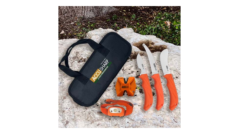 Accusharp 6-piece Processing Kit W/sharpener &amp; Headlamp