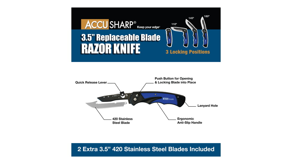 AccuSharp 3.5in Replacement Blades for the Replaceable Blade Razor Knife